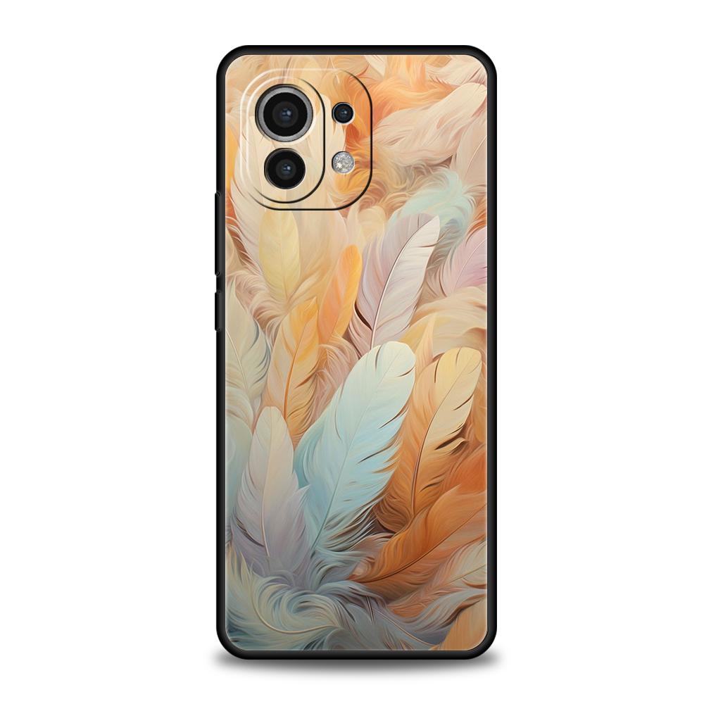 Phone Case Cover for Xiaomi Mi 15 14 13 12 11 Ultra 14T 13T 12T 11T 10T Pro Lite Soft TPU Capas Fashion Gradient Feather Pattern