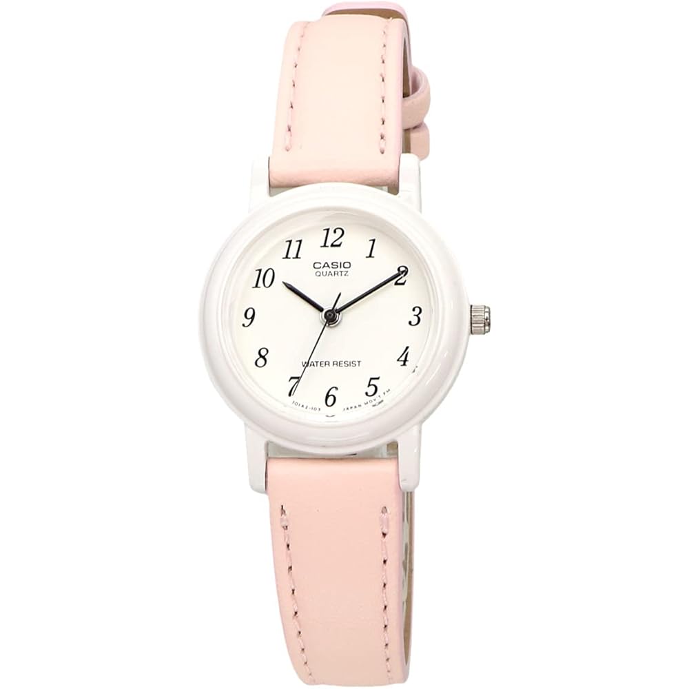 Casio Chupacasi LQ-139L-4B2 Women's Analog Watch Baby Pink Leather Strap Round Face