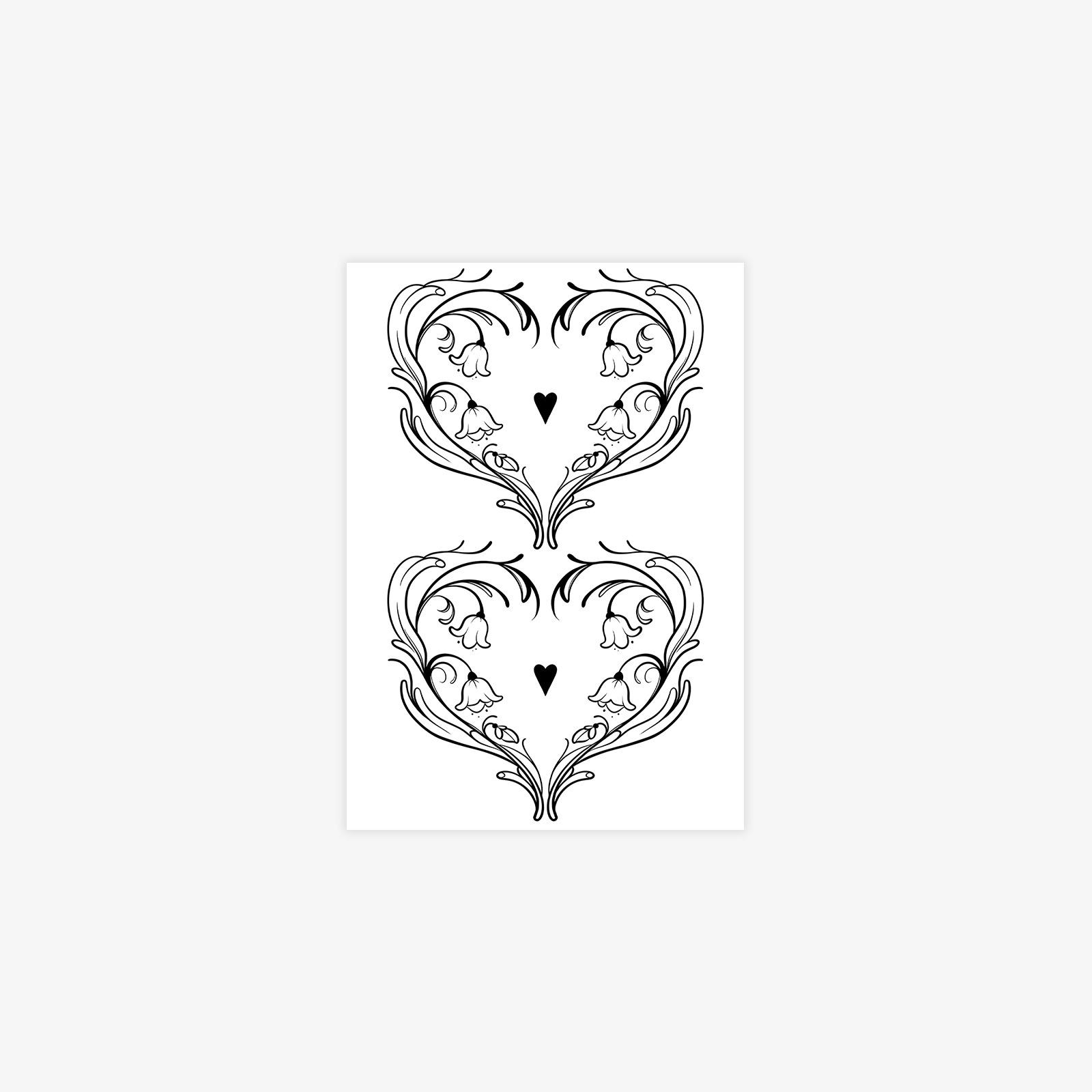 

Flower Love Tattoo Sticker High Sense Niche Simple Small Fresh Clavicle Arm Tattoo Sticker 7*10