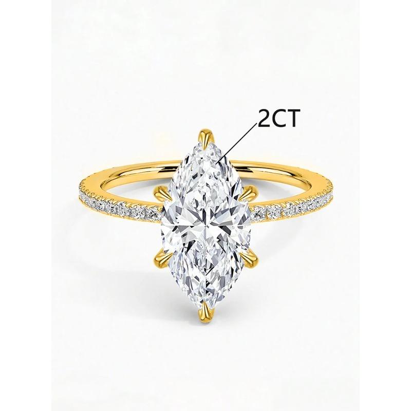 

925 Silver Fashion Classic 1-3Carat Marquise Zircon Ring For Women Engagement Wedding Luxury High Quality Fine Jewelry 5