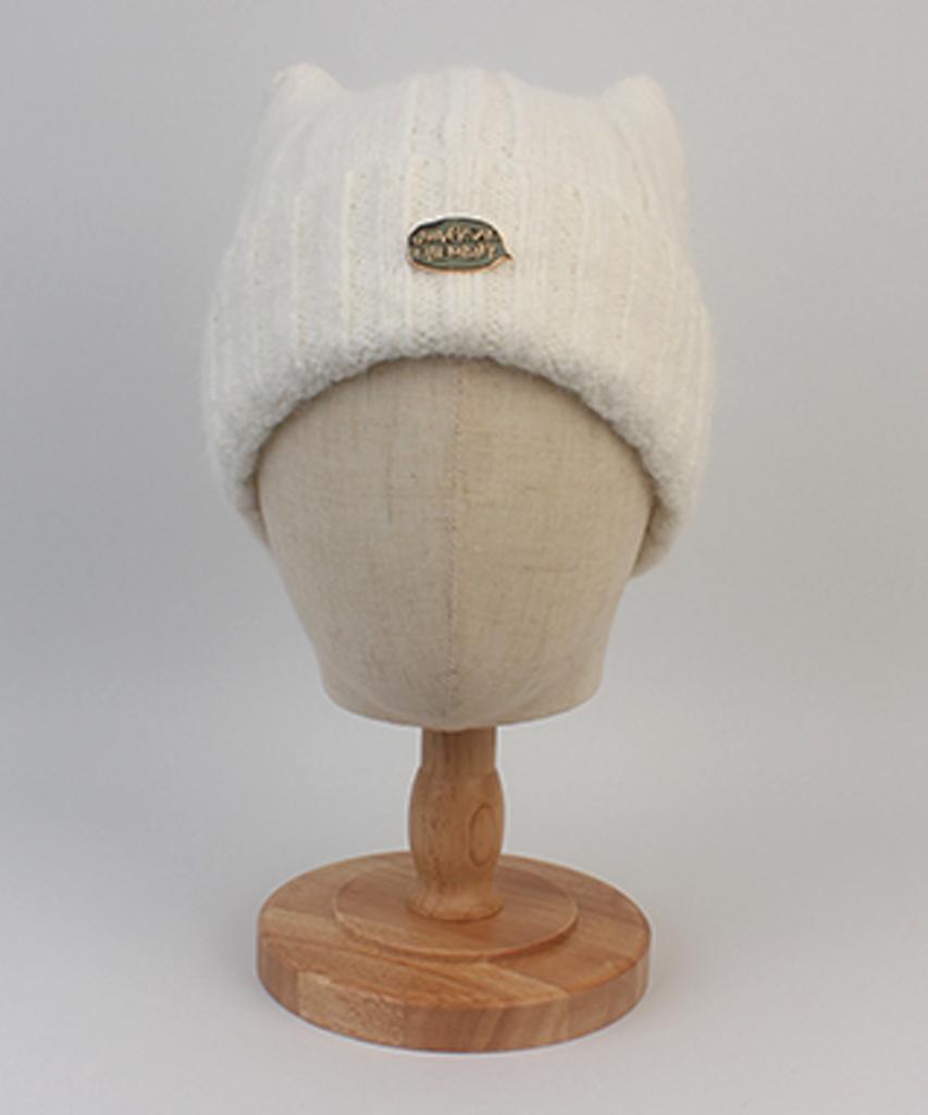 Yunibeosyeolkemiseuteuli Wool Cat Ivory Bubble Beanie Cat Beanie