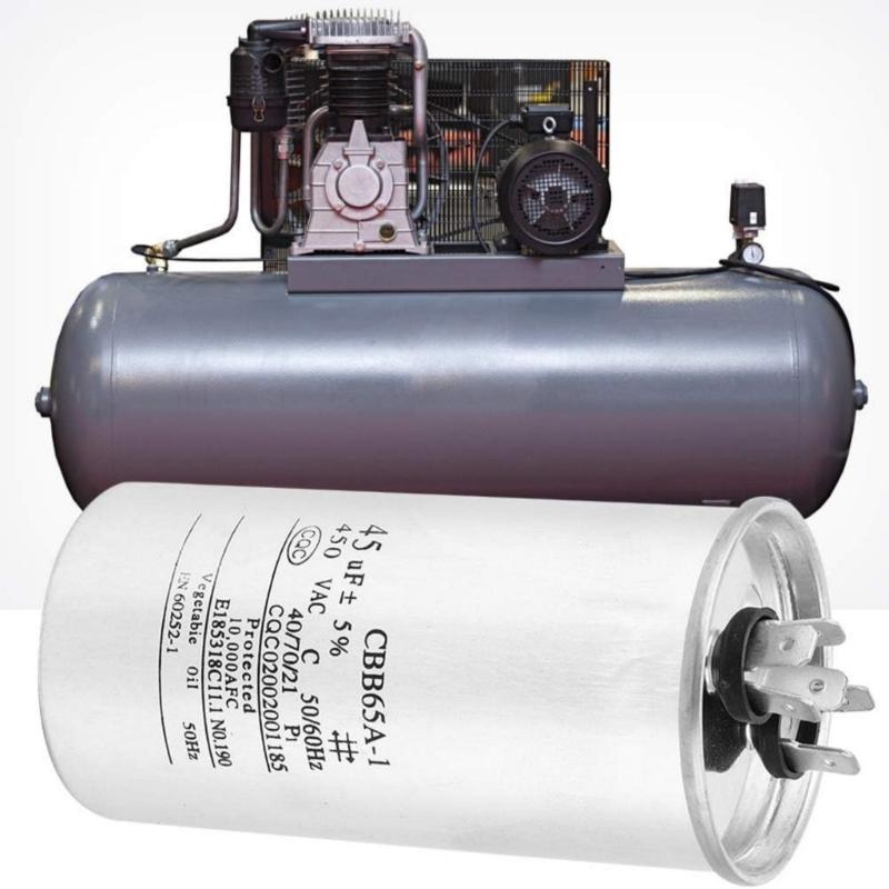 Air Conditioning Capacitor 450V with Simple Setuping Starting Capacitor 45uF Capacitor Suitable for Home Repairing