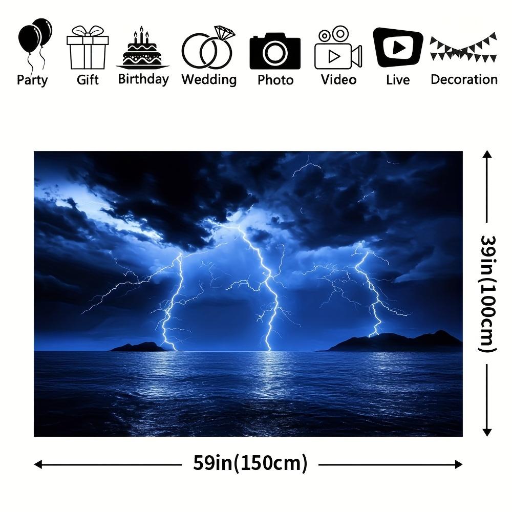 1Pcs Lightning Storm Ocean Decoration Background Backdrop For Photo Studio Photo Booth Party