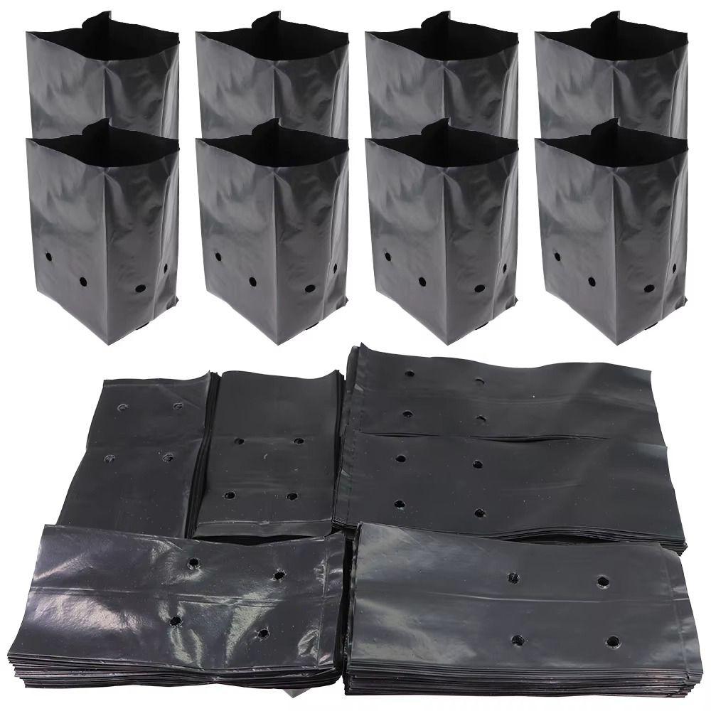 100Pcs PE Plastic Planting Bag Seedling Bag  for Garden Orchard Tree Transplanting