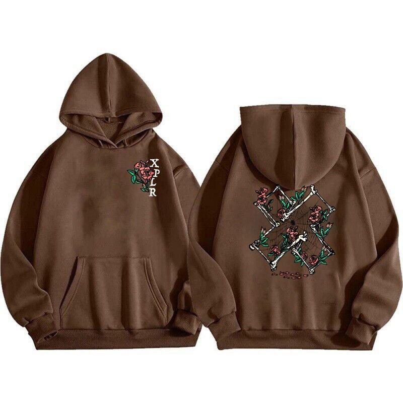 Couple Y2K Sam Colby XPLR Fleece Hoodie Streetwear Loose Fit Sweatshirt Youth