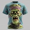 Herren Optische Illusion Zombies 3D-Druck Kurzarm T-Shirt Rundhals T-Shirt Horror Party Straße Urlaub Damenbekleidung