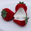 Strawberry Box Jewelry Boxes Ring Storage Box Love Valentine Day Gift Ring Display Holder Fashion Earring Flocking Jewelry Box