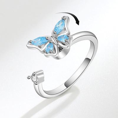 Rotatable Butterfly Open Ring For Women Adjustable Index Finger Ring Unique Personalized Fashion Jewelry Gift