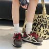 Lightweight and Breathable Dad Shoes Women's Autumn New Leather Mesh Splicing Comfortable and Versatile Leisure Sports