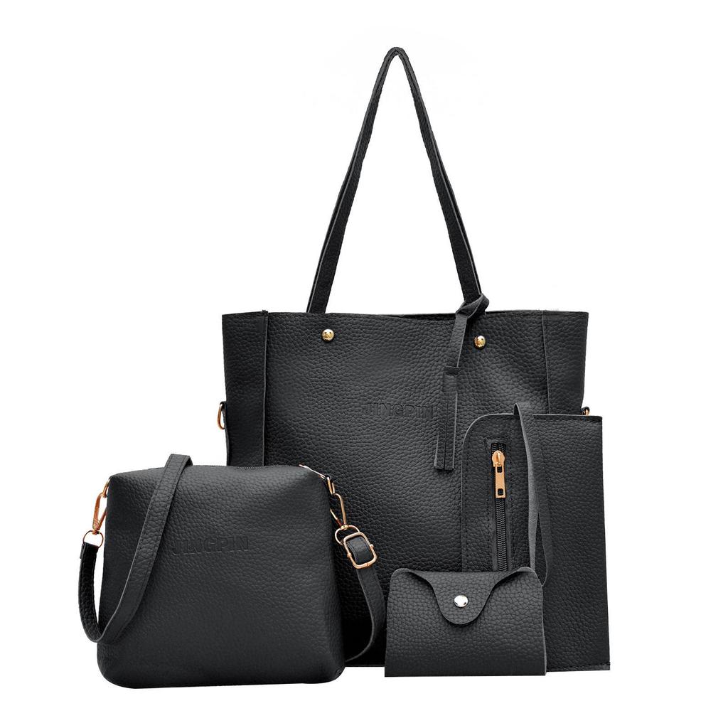 2025 Lychee Grain Four-Piece Women's Handbag Set: Chic, Versatile, and Spacious for European and American Styles