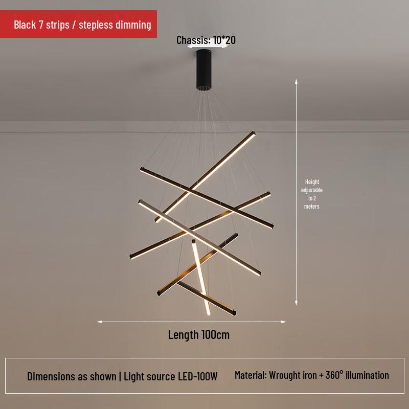 Современный линейный подвесной светильник Oeny для лестничного пролета