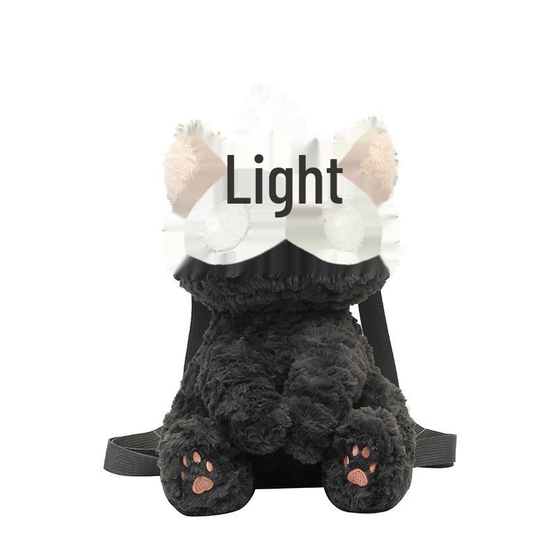 Black Cat Ragdoll Plush Bag - Cute Kitten Cartoon Gift for Children