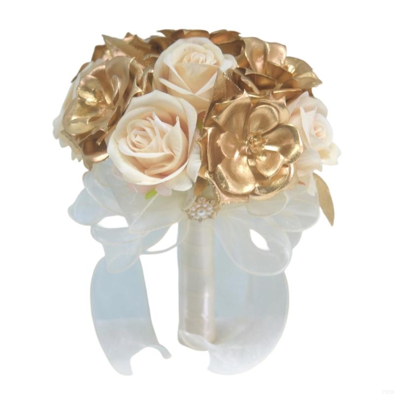 Wedding Portrait Flowers 23 x 18 Artificial Hand Flowers with Ribbon Handle for Ceremony and Styling Scenes