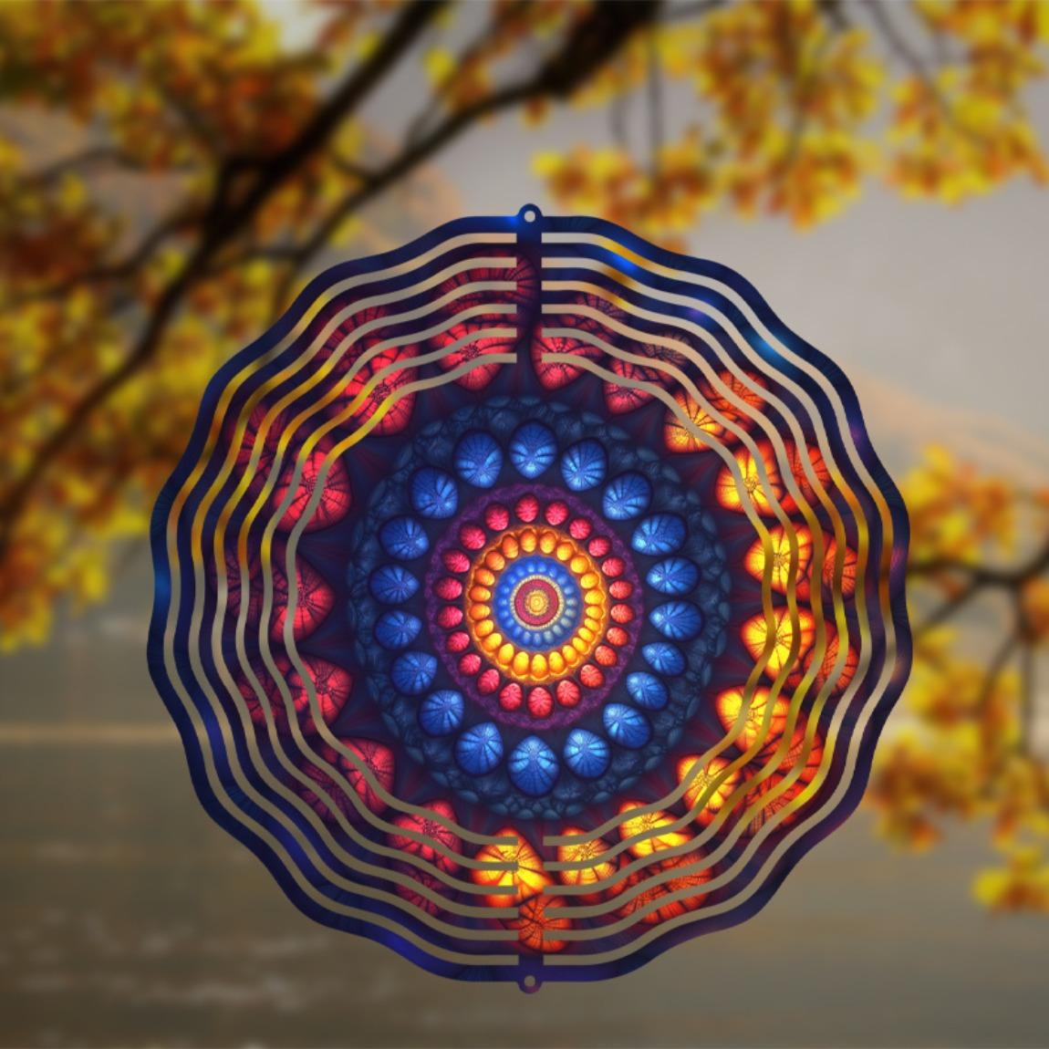 

10-Inch Decorative Wind Spinner – Elegant Metal Garden Art, 360° Rotating Hook for Patio 01A