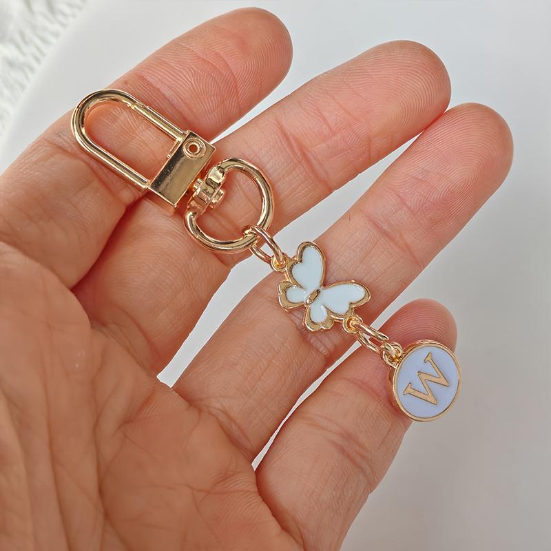 1 Stück Schlüssel-Logo Leichter Schlüsselanhänger Autoschlüssel Begleiter Taschenanhänger Langlebigkeit Metallschlüsselanhänger Monogramm-Anhänger Schmetterling Monogramm-Schlüsselanhänger