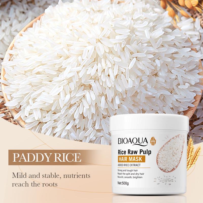 BIOAOUA Ensemble de Soins Capillaires à l'Essence de Ferment de Riz: Shampooing, Masque capillaire, Après-shampoing