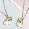 Romantische Beste Freunde Honig Liebe Paar Anhänger Halskette 2 Stück/Set Regenbogen Gebrochenes Herz BFF Gute Freunde Freundschaft Schmuck Geschenk