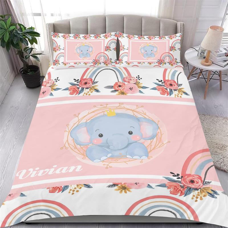 Lovely Koala Flowers Soft Duvet Cover Carton Animal Beding Set Elephant Cat Der Leaves Comfortable Quilt Cover King For Children Kids Child Gift Decor