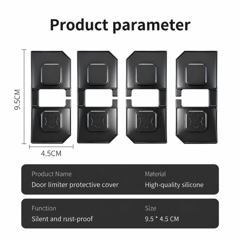 4pcs Soft Car Door Latch Covers Silicone Door Lock Cover Noise Reduction Covers  Vehicle Interior