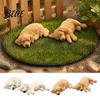 Exquisite Animal Sculpture for Car 2Pcs Sleeping Resin Dog Figurine Cute Puppy Dashboard Decor Mini Home Women Calming Statue Desk Gift Lovers