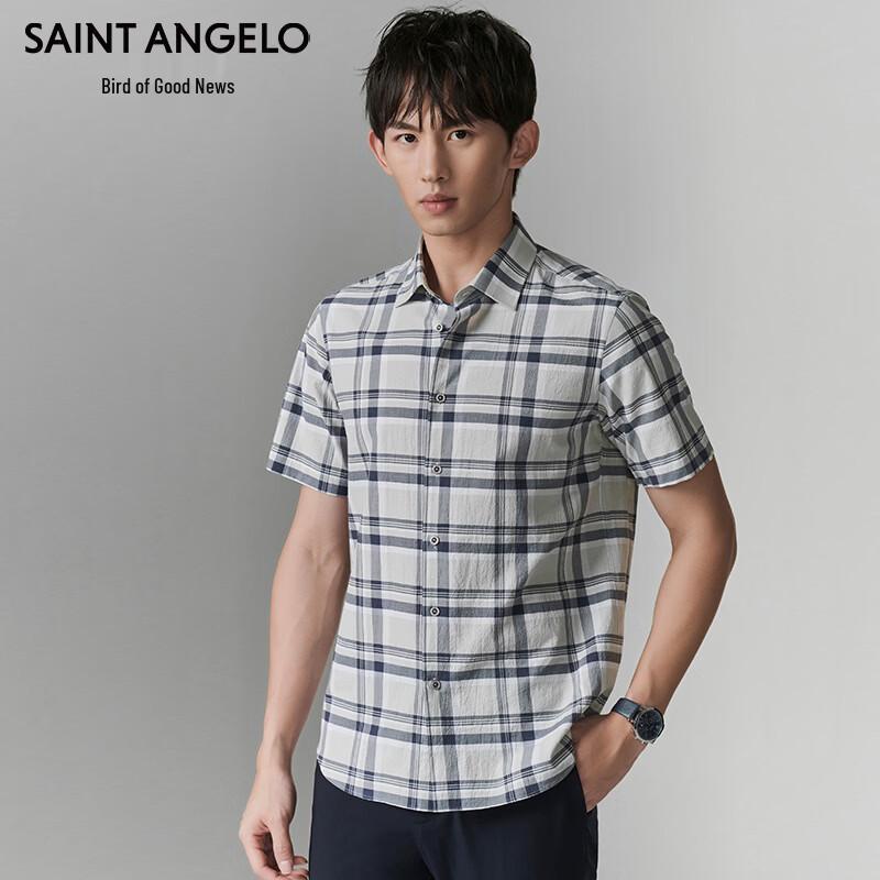 Baoxiniao Men s Plaid Short-Sleeve Casual Shirt 52 (180/100)