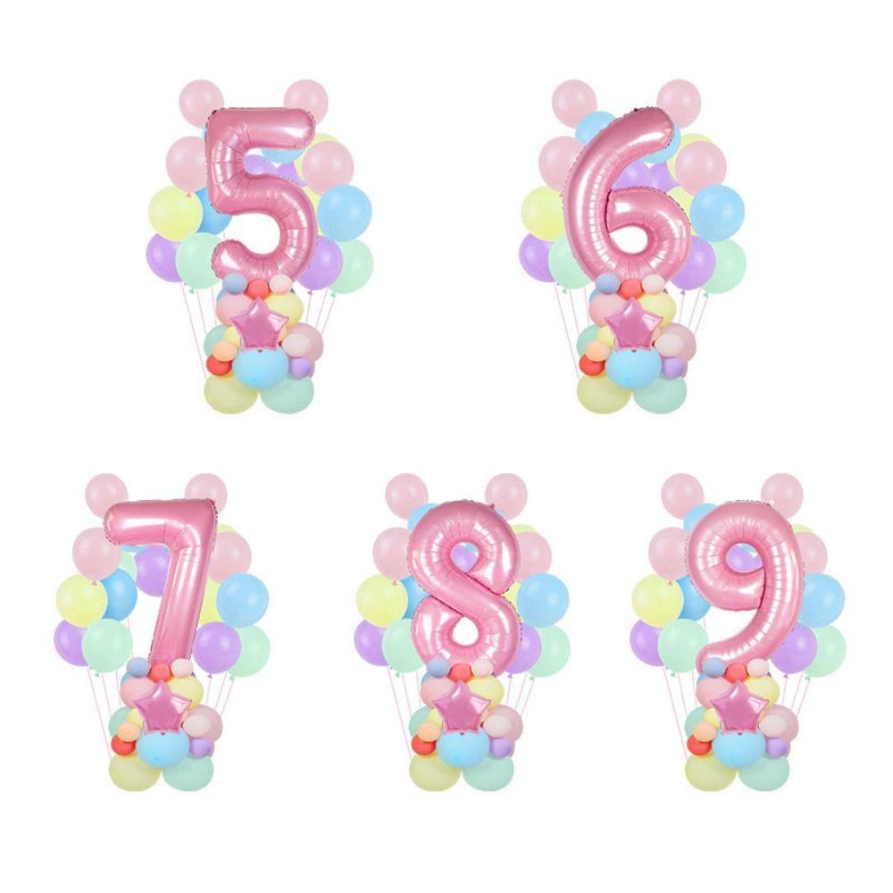 

Kids Birthday Photo Props Anniversary Latex Balloon Number Balloons Party Supplies Macaron Balloons