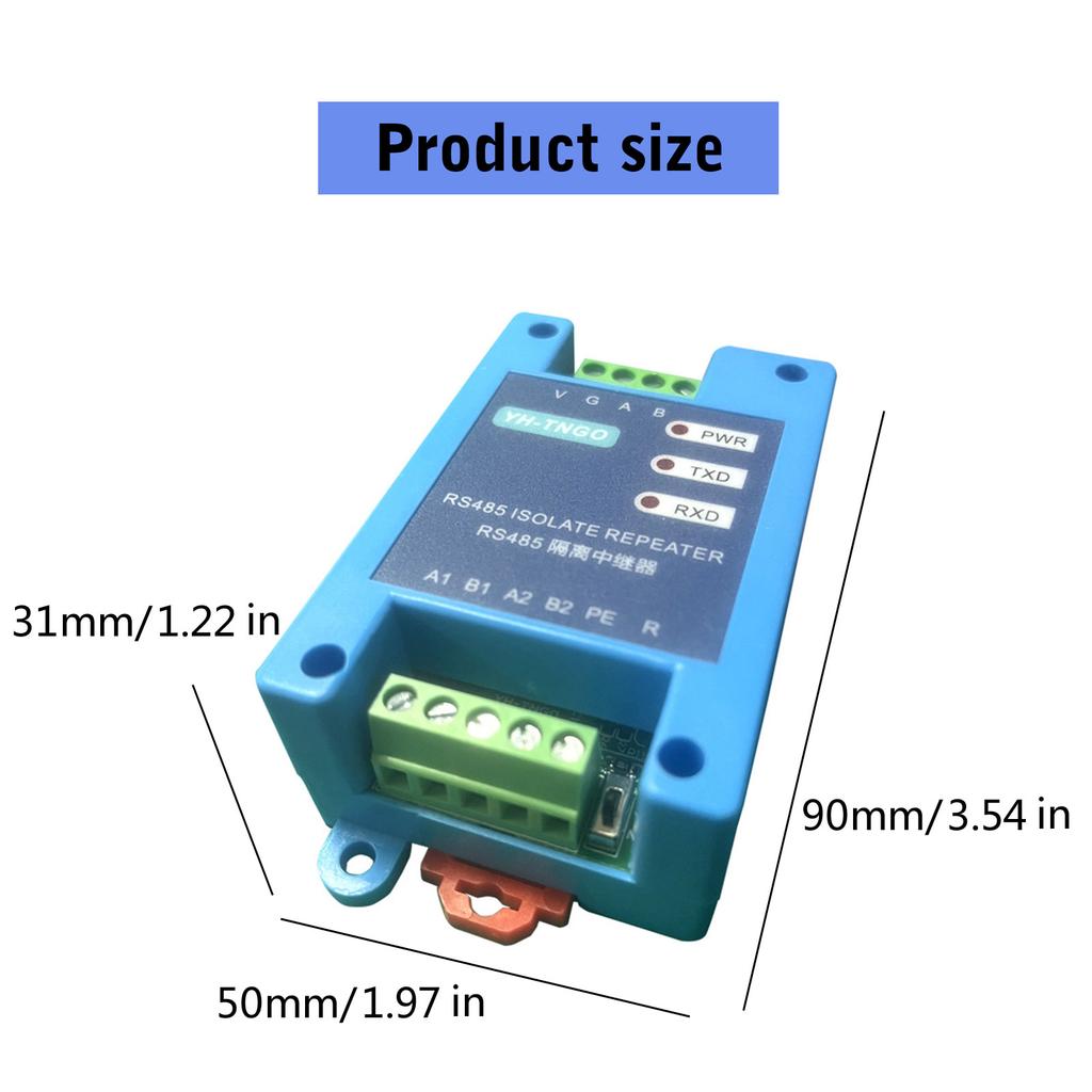 2 Channel RS485 To RS485 Repeater Photoelectric Optocoupler Isolation Industrial Grade Isolated Communication Converter