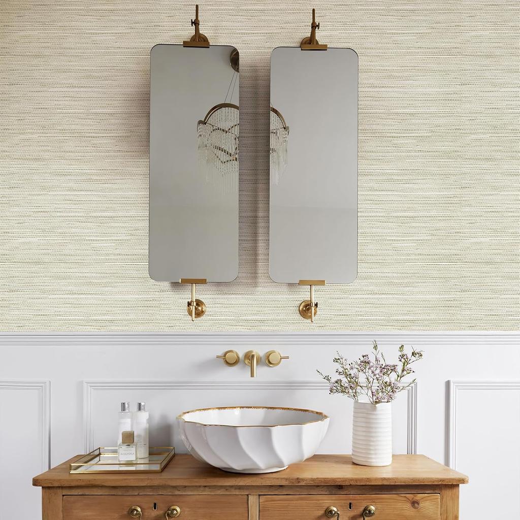 Grasscloth Peel And Stick Wall Cover Cream Grassweave Self Adhesive Wall Cover Textured Stick On Wall Cover Removable Contact Paper