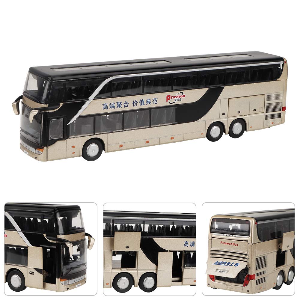 Crazy Electric Bus Toy Alloy Bus Model Toy with Music for Kids Sale! Double-Decker 150 Double-Decker (Gold)