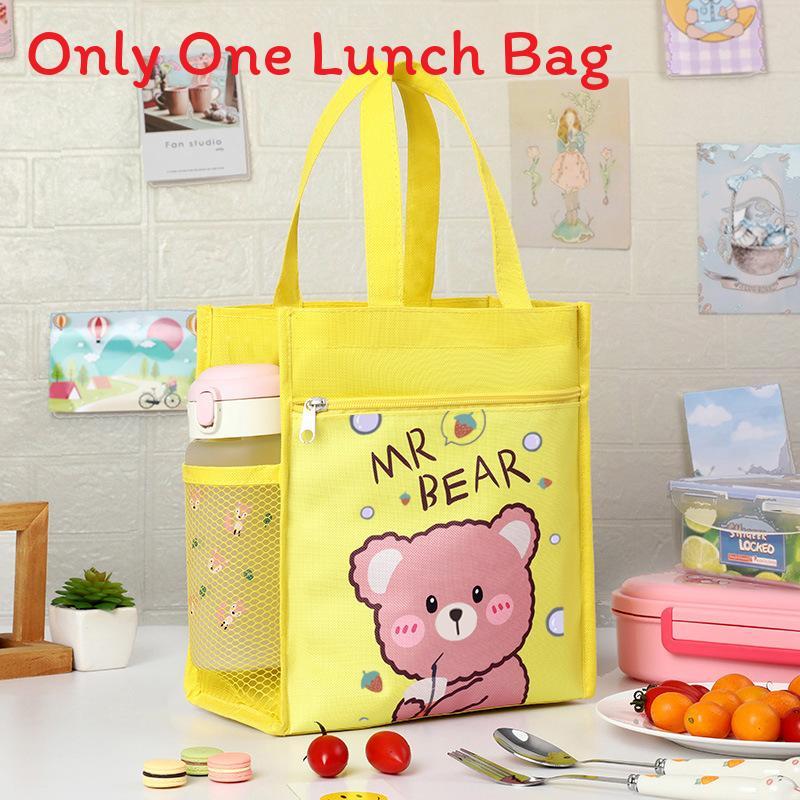 Kids Portable Canvas Lunch Box With Material For School And Outdoor Use