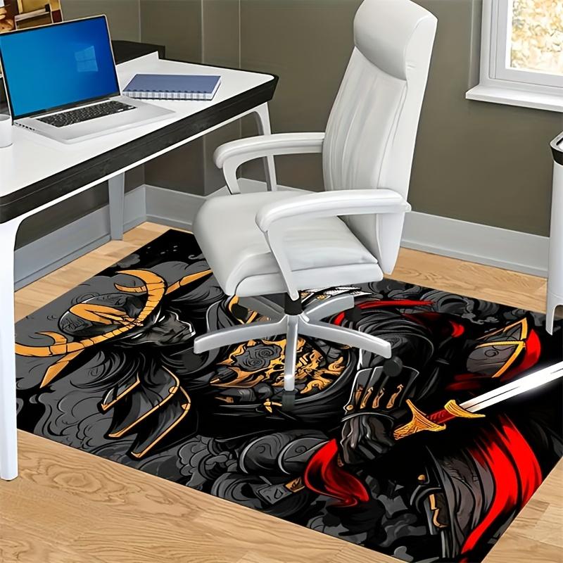 Retro Samurai Pattern Print Rug - Durable Stylish Mat for Desk Coffee Table Hallway, Japanese Themed Home Decor