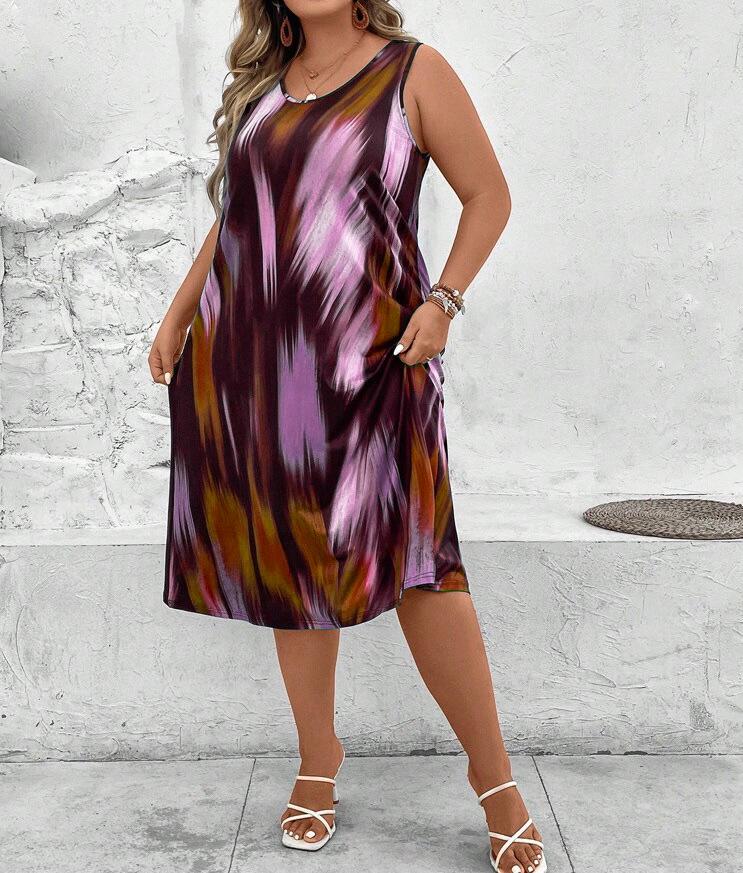 2024 Spring-Summer Trendy Plus-Size Women's Printed Dress