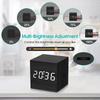 Wooden Digital Alarm Clock with Temperature LED Clock Art Ornament USB/Battery Powered Bedroom Table Clock for Office Room Decor