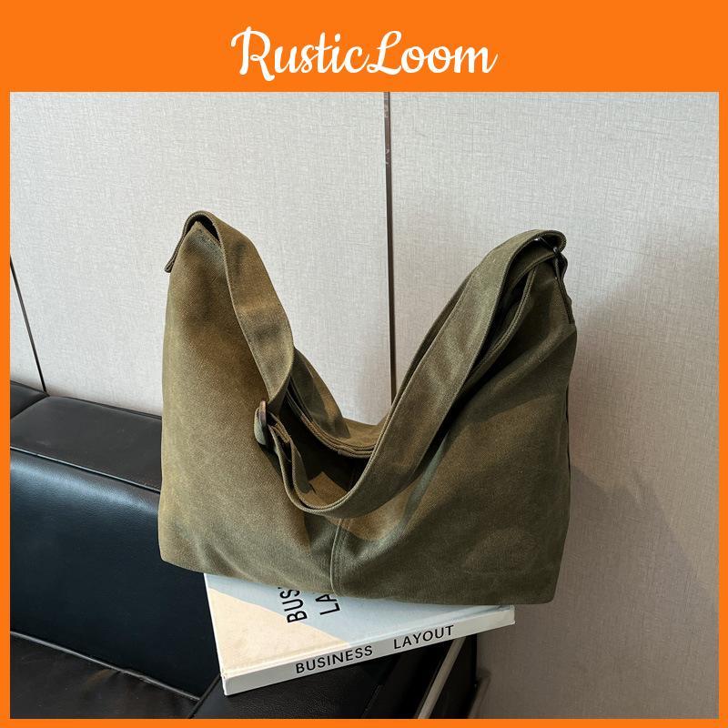Large Shoulder Canvas Bag Students Simple Retro Inner Pouch School Travel Bags