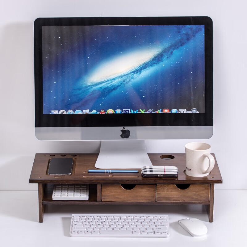 Monitor Riser Stand with Double Drawers