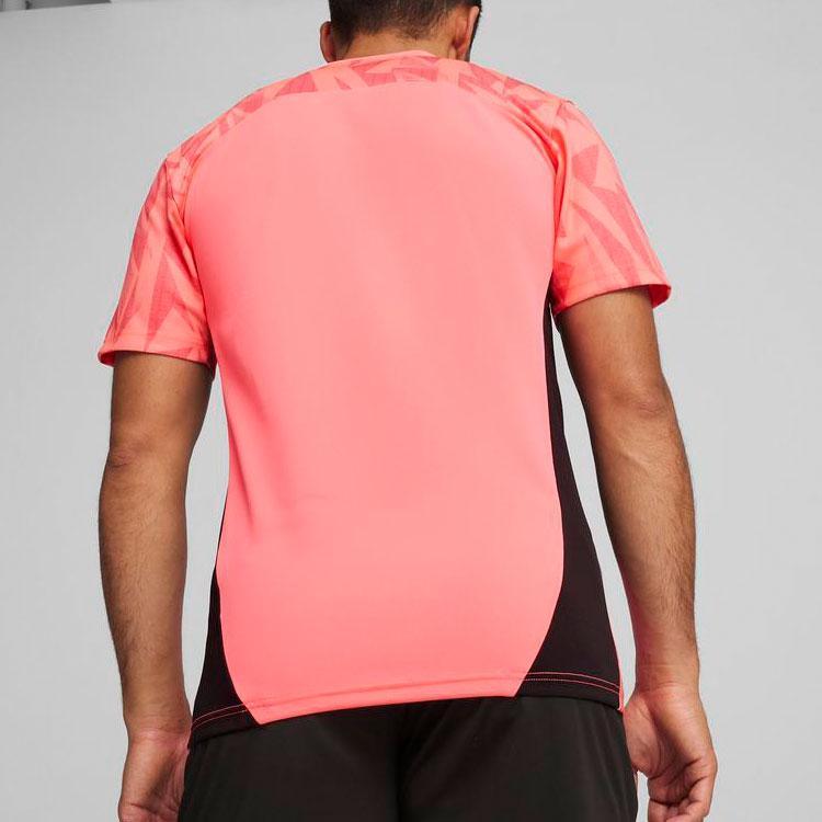 Puma Color Block Design Breathable Training Short Sleeve Football Shirt Men Shirts Pink 659264-57