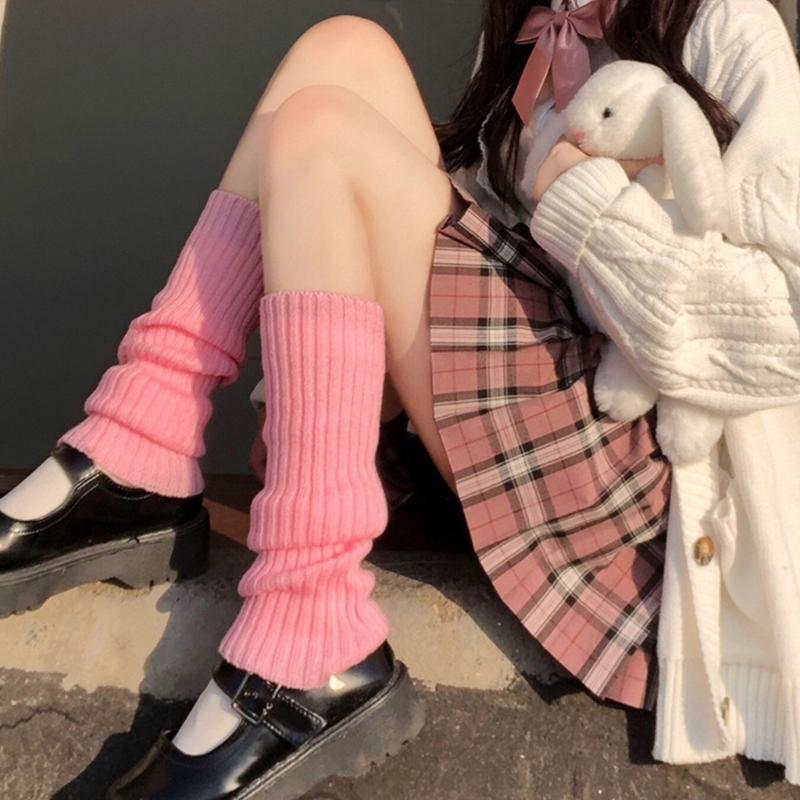 Women's JK Leg Warmers Knitted Foot Warm Socks Cute Long Boot Socks for Party