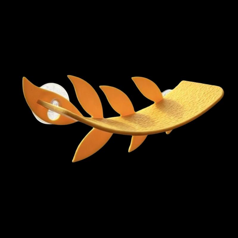Amphibian Resting Simulated Leaf Lizard Habitat Decoration with Suction Cup for Gecko Frog Small Reptile Tank Use
