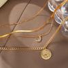 4-piece Set Women's Fashion Luxury Hollow Necklace Light Luxury Moon Pendant Tassel Necklace Street Punk Style Sweater Chain