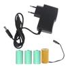 Universal AC100-240V To 6V1A LR20 D Dummy Battery Power Cable Battery Eliminators Line Replaces 4pc 1.5V for Desk Lamp