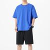 Men's Trendy Cotton Summer Two-Piece Set: Round Neck T-shirt & Casual Shorts