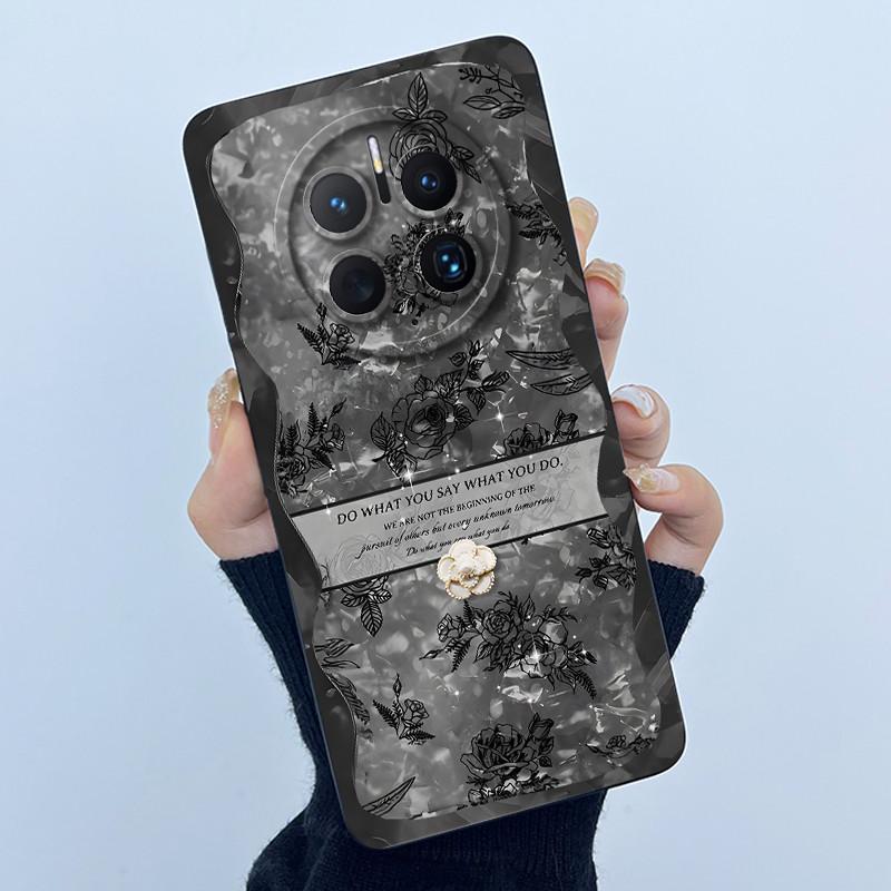 For Huawei Mate 50 50 Pro 50E Phone Case Mate50 Cover Fashion Simplicity Flowers Soft Liquid Silicone Shell For Mate50Pro Fundas