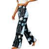 Women's Elastic Waist Casual Straight Leg Pants with Pockets for Everyday Wear