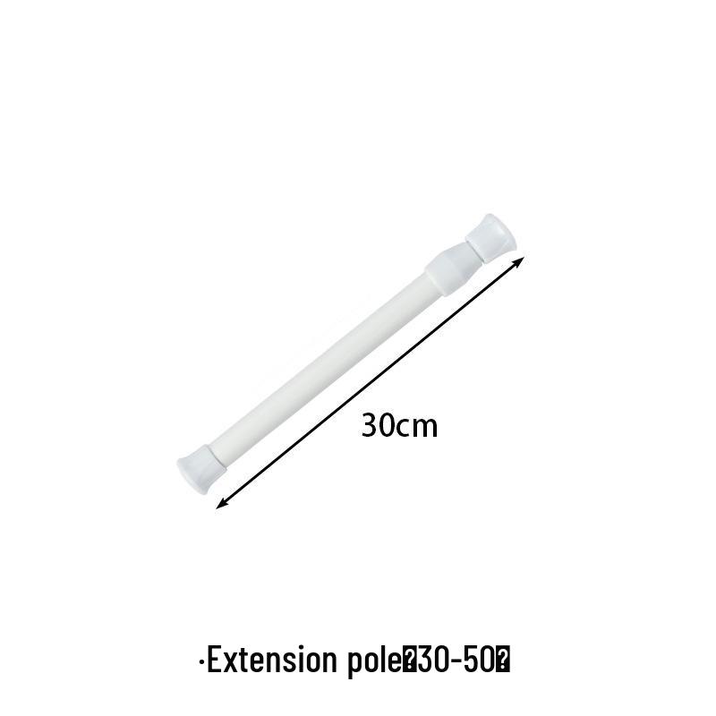 Telescopic Punch-Free Drying Rod - White Baked Paint for Balcony or Bathroom Curtains and Clothes