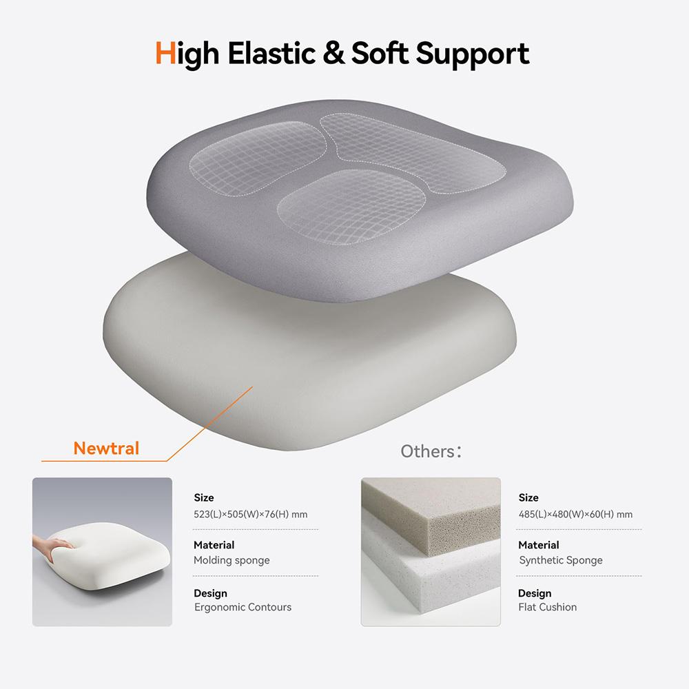 NEWTRAL MAGICH003 Ergonomic Office Chair, Auto-Following Backrest, Adaptive Lower Back Support, Adjustable Headrest Seat, Gray - EU Plug