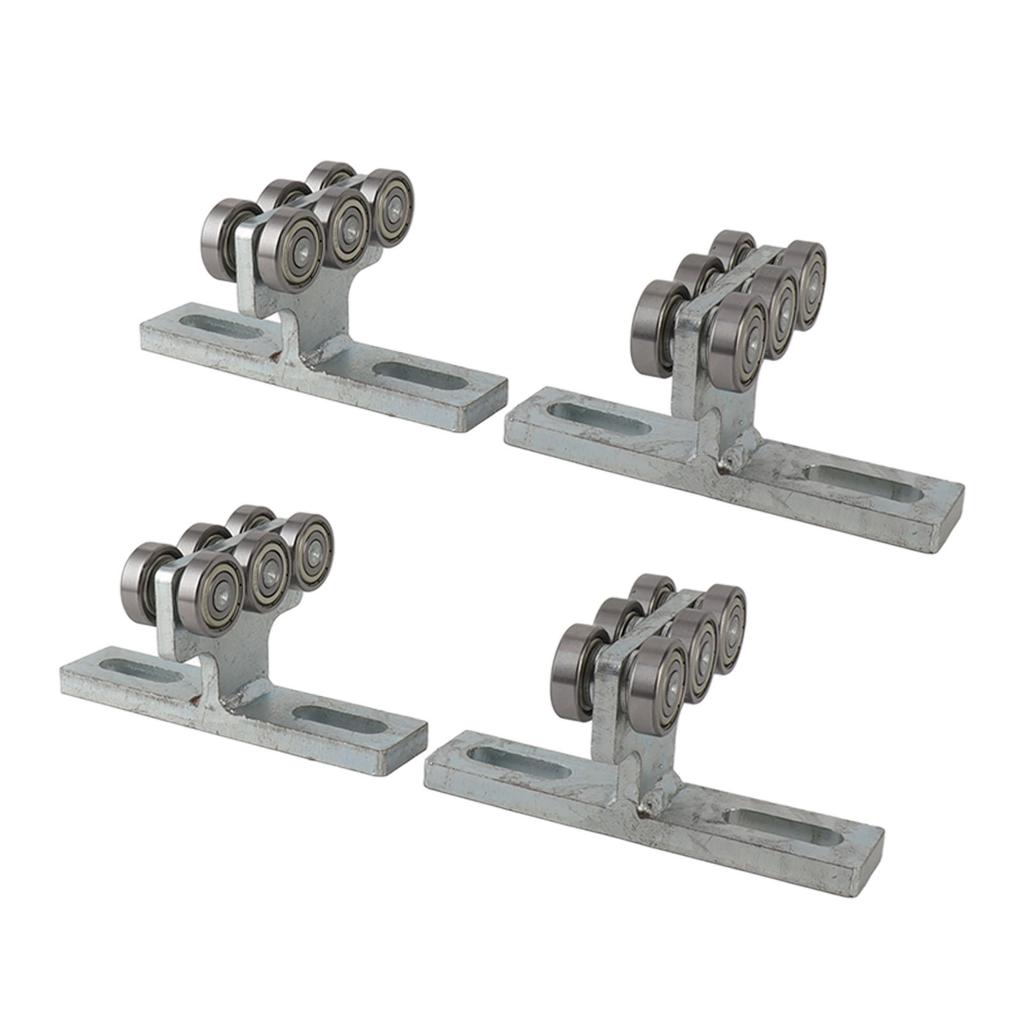 4Pcs Hoist Trolley 6 Wheel T Type Trolley Roller Assembly Hardware for DIY Projects