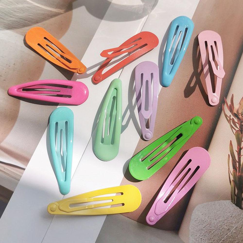 New Girls Trendy Hair Clips Cute Colorful Waterdrop Shape Hairpins Sweet Hair Accessories Kids Barrettes Slid Clip Fashion