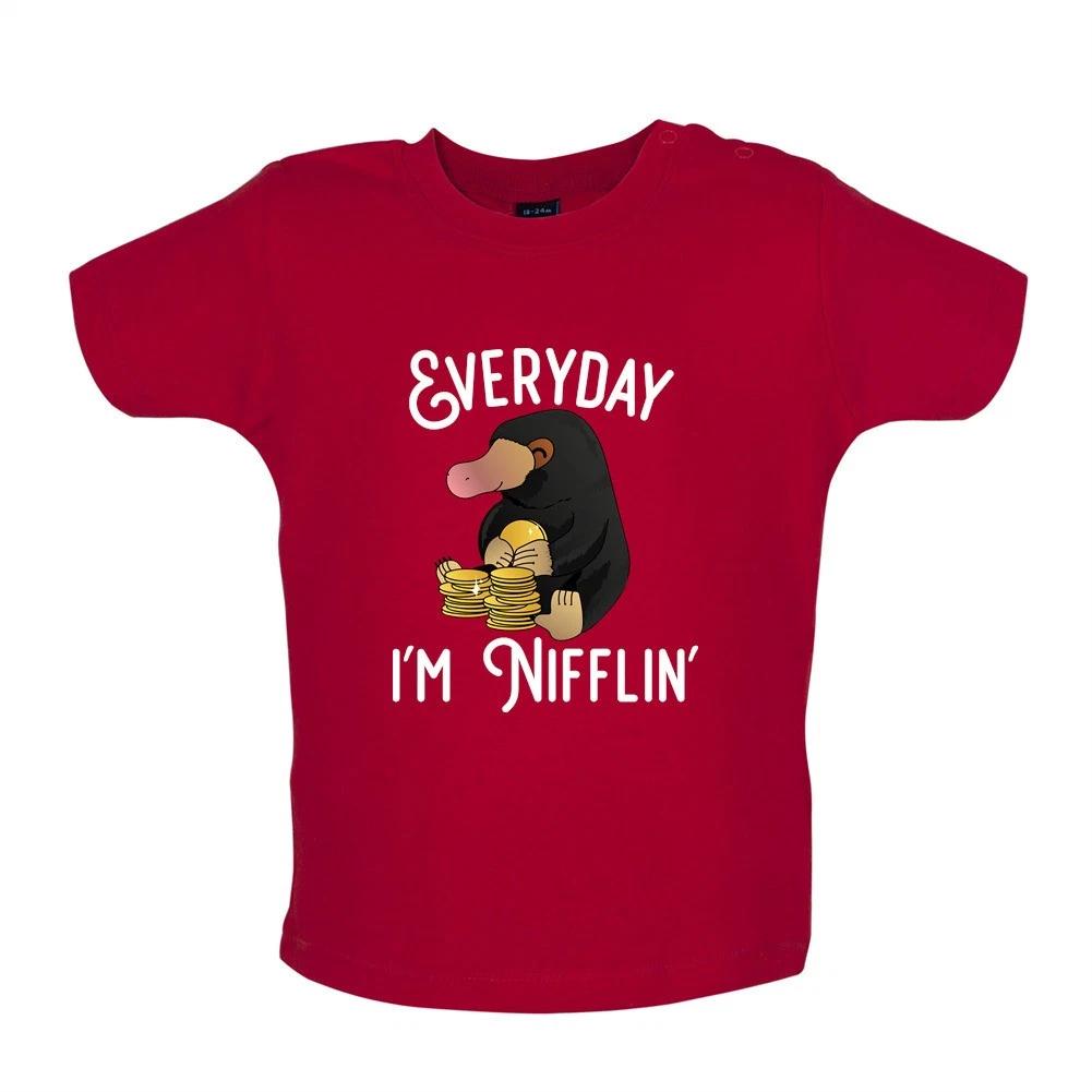 Everyday I m Nifflin - Baby Kids Boys Girls Unisex T-Shirt / Babygrow - Film Movie Niffler Harry Love 140