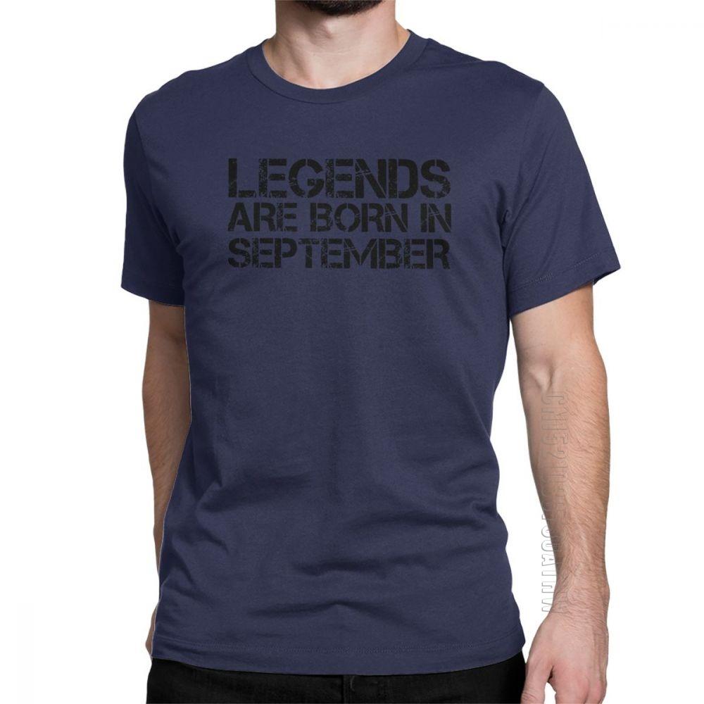 Legends Are Born In September Birthday T Shirts Anniversary Birth Tshirts Unisex Short Sleeves Plus Size Present Tee 100 Cotton