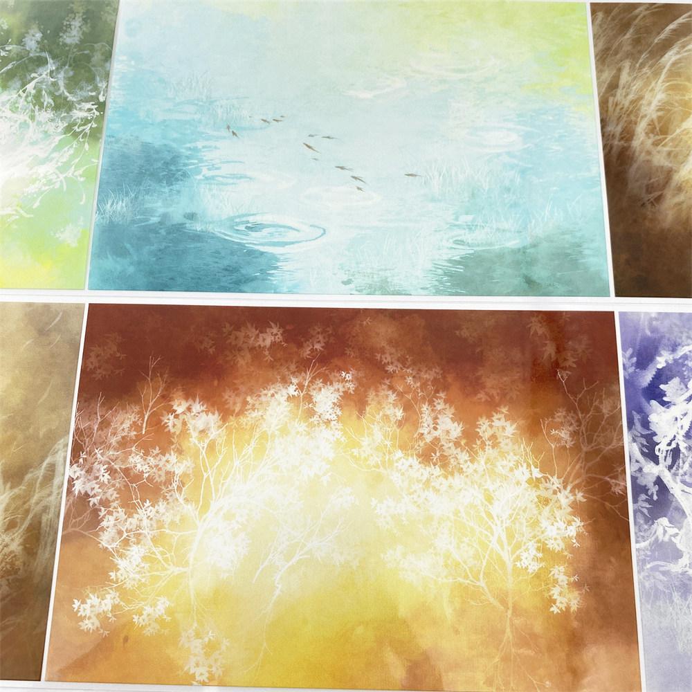 Washi Pet Tape Journal P48 Flower Note Color 9999 Water Ripple Big Back Landscape Ancient Chinese Scrapbooking Sticker Loop Samp